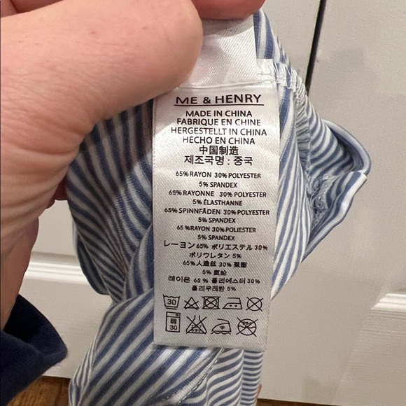 ME & HENRY Striped T-Shirt Blue White Tan Boys Size 4-5 Years - Picture 6 of 7